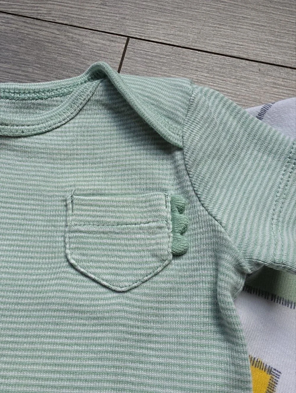 Carter's Mint Green Stripe Bodysuit & Dino Print Set 3 Pc